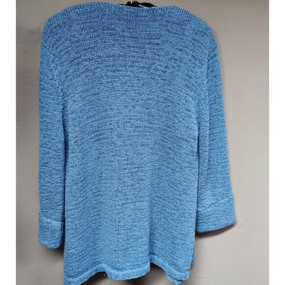 Paraphrase Womens Blue Knitted Tank Top & Button Front Cardigan Sweater Set of 2 - Picture 2 of 10